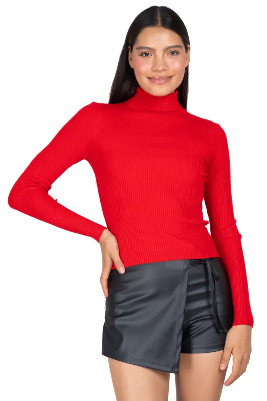 Blusa acanalada cuello alto sold by Shasa