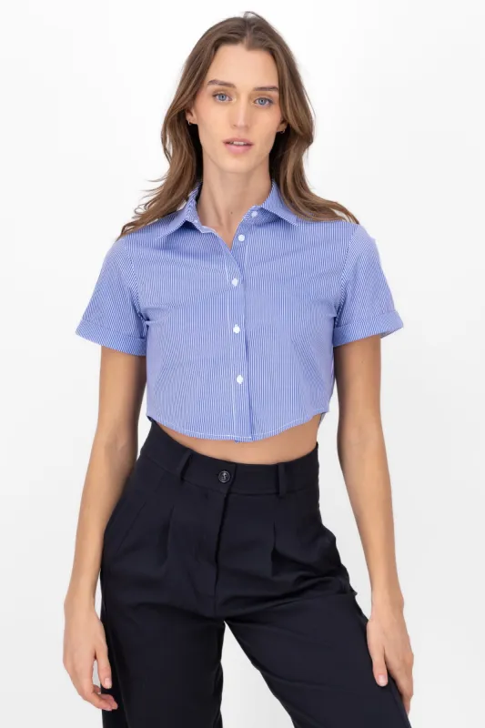 Camisa crop manga corta sold by Shasa