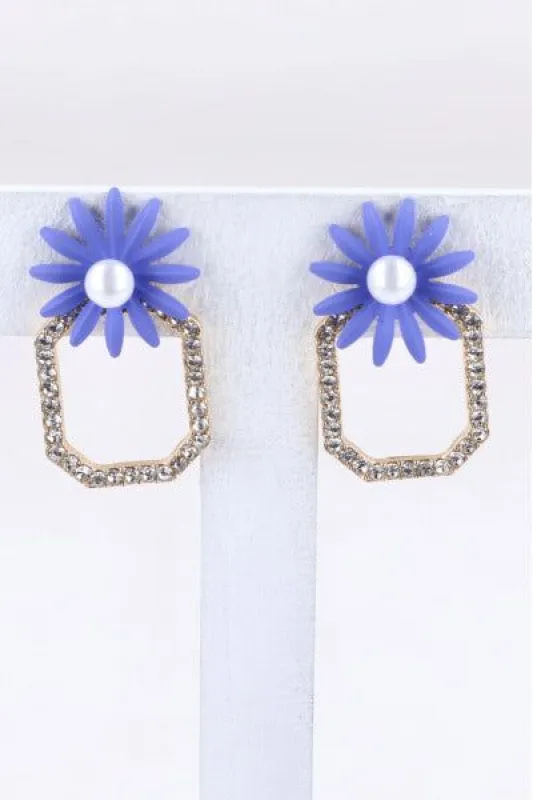 Aretes Flor Color Cuadro sold by Shasa