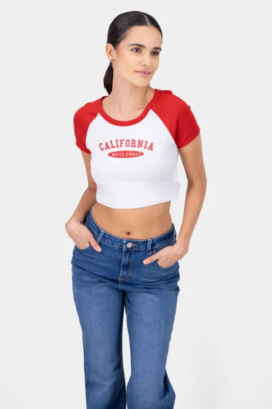 Playera manga ranglan california sold by Shasa