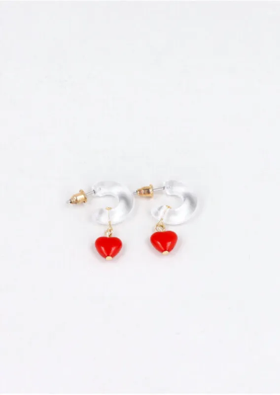 Arracadas Corazon Transparente sold by Shasa