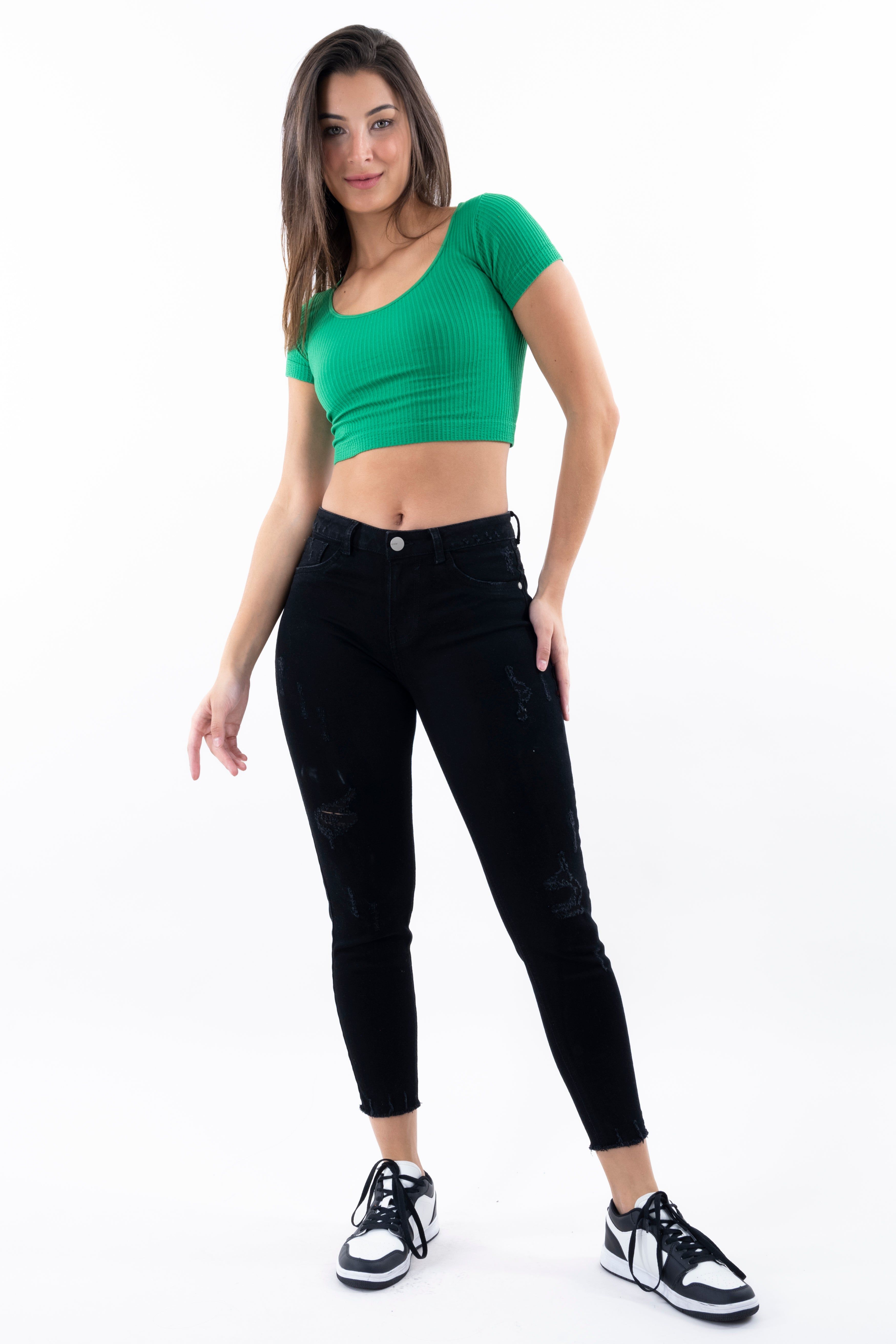 Jeans cintura media destrucciones flecos sold by Shasa product image thumbnail 2