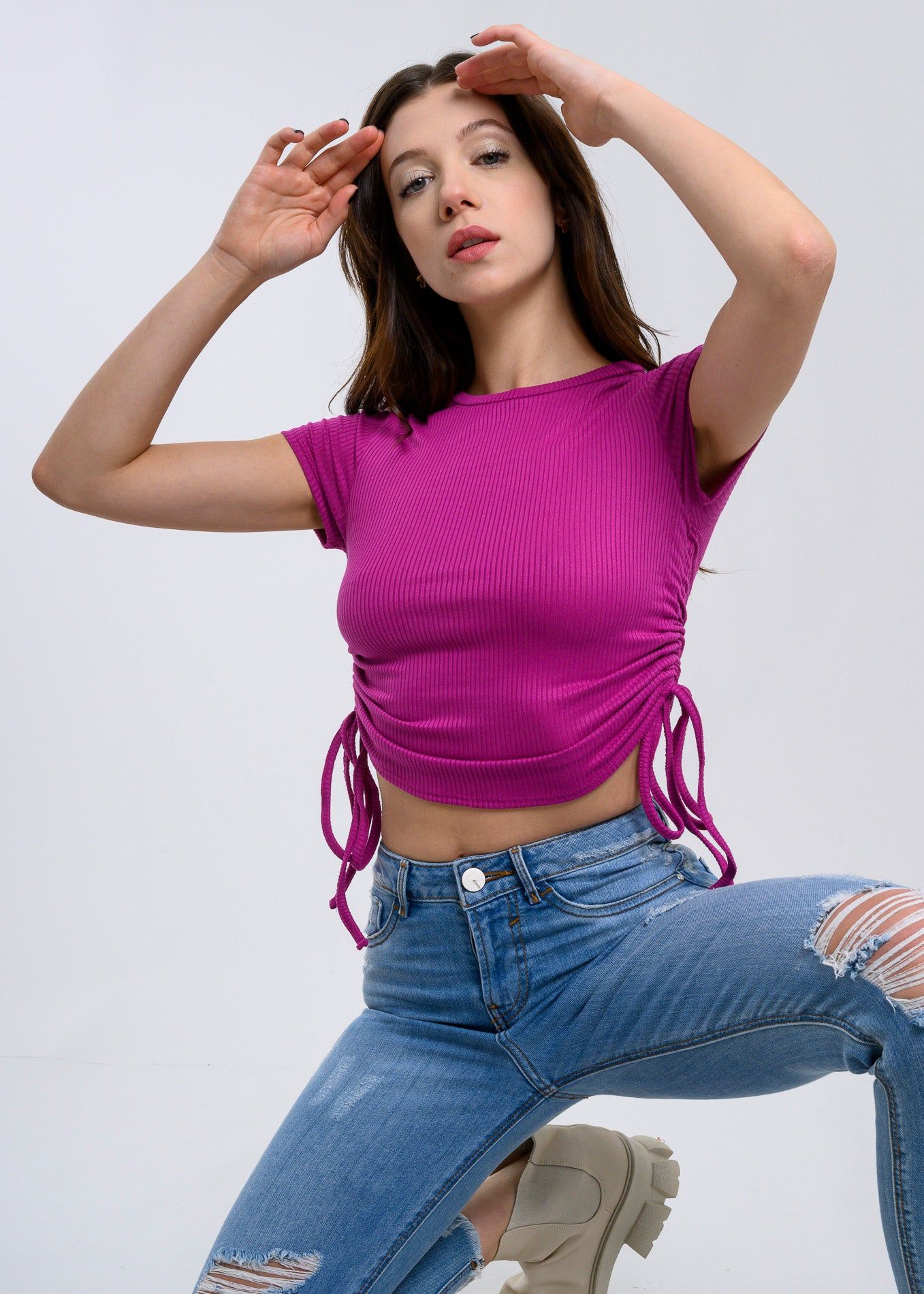 Top manga corta jaretas laterales sold by Shasa