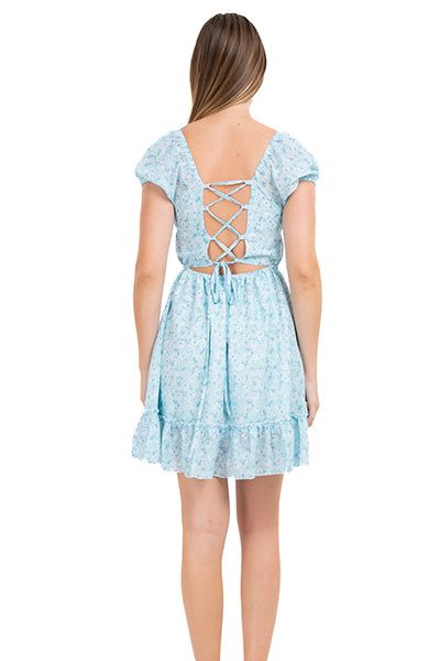 Vestido mini lace up flores sold by Shasa product image thumbnail 4