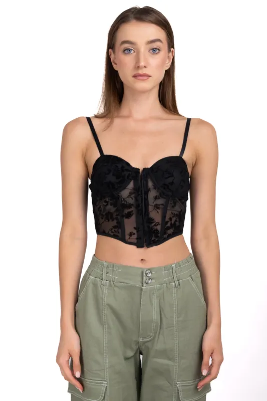 Top bustier mesh floreado sold by Shasa