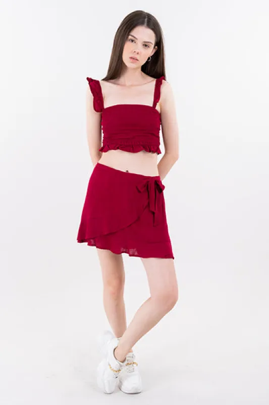 Falda short cruzado moño sold by Shasa