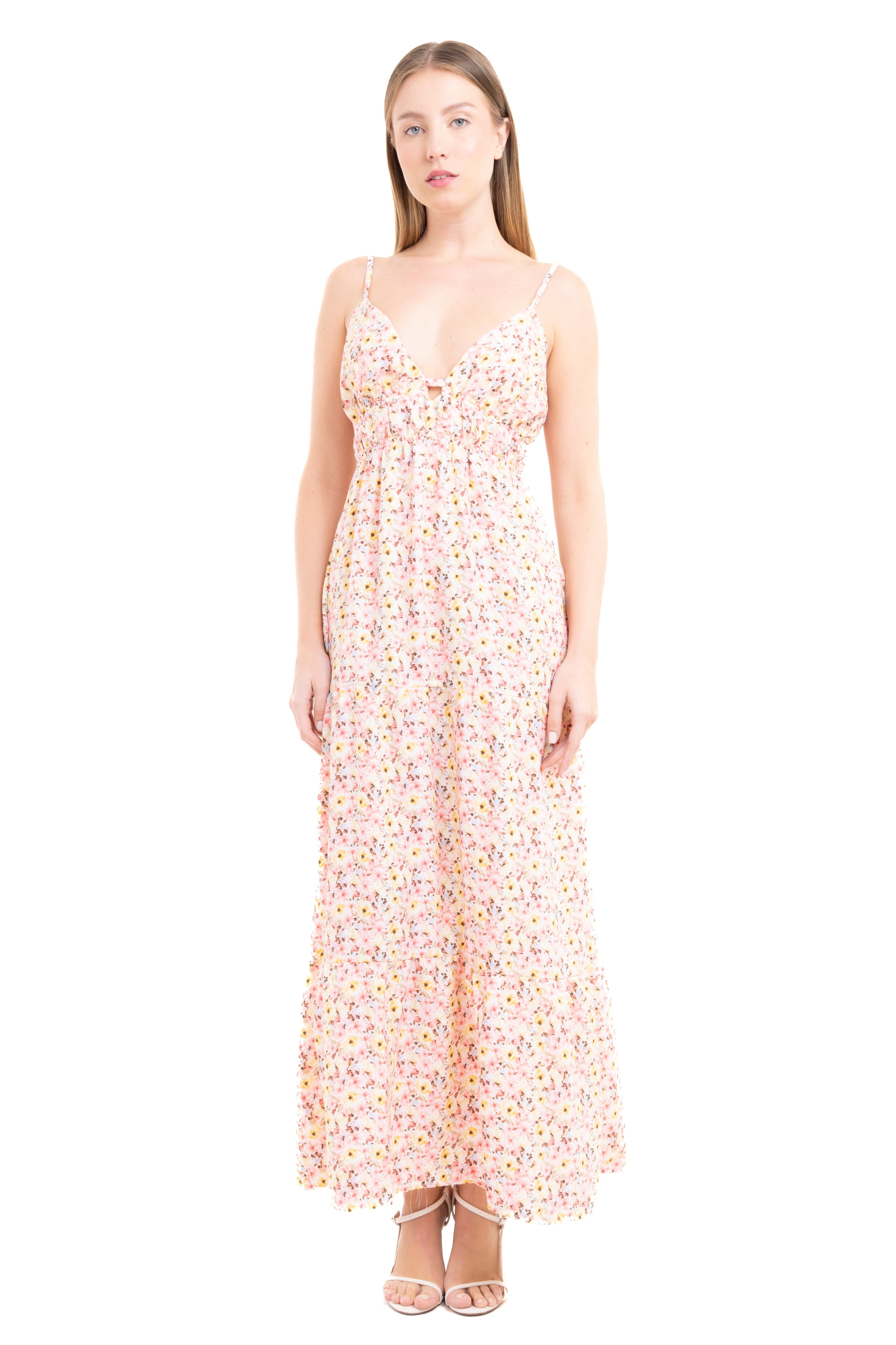 Vestido Maxi Cintura Fruncida Flores sold by Shasa product image thumbnail 2