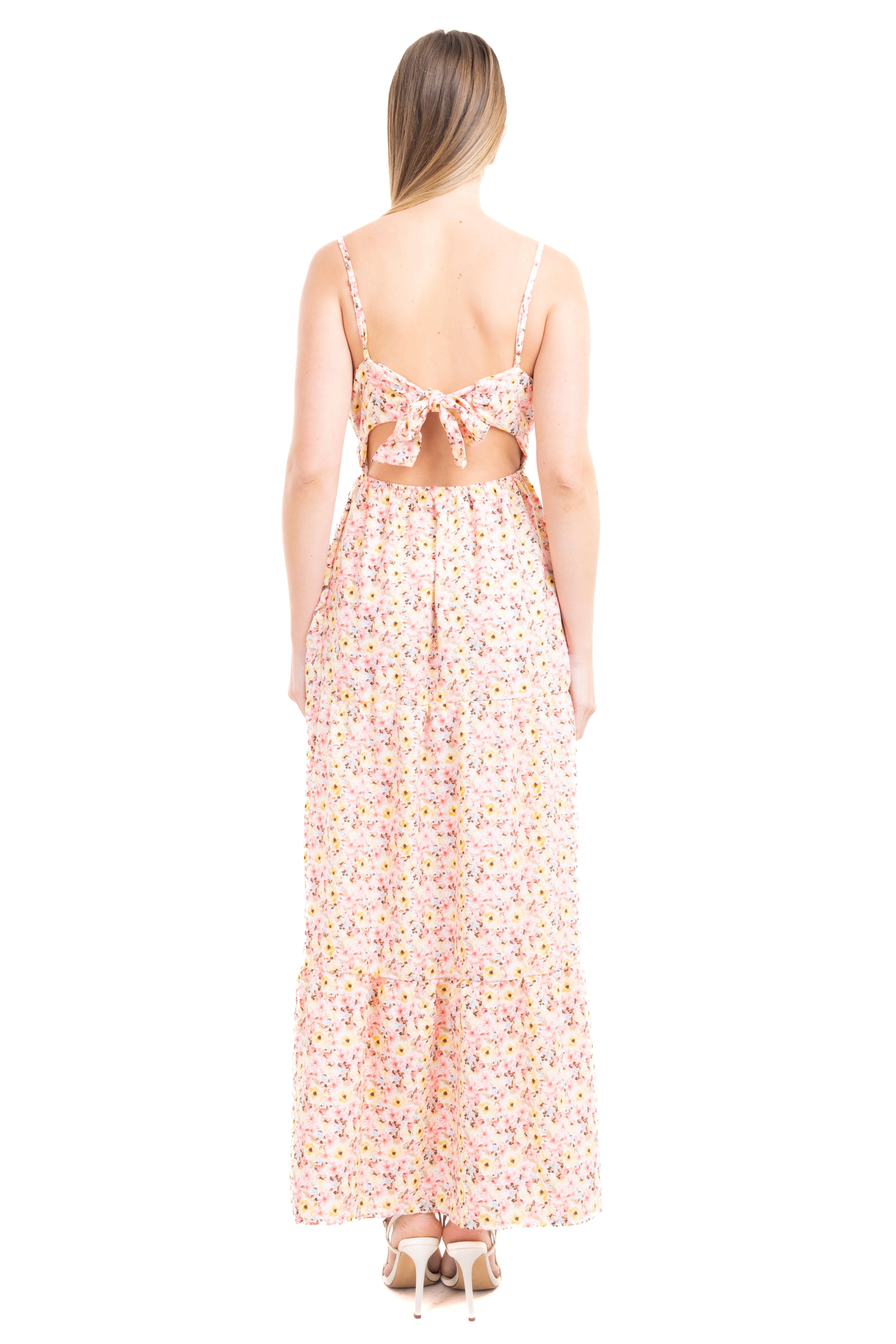 Vestido Maxi Cintura Fruncida Flores sold by Shasa product image thumbnail 4