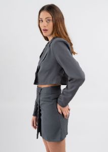 Blazer crop contraste estampado rayas sold by Shasa