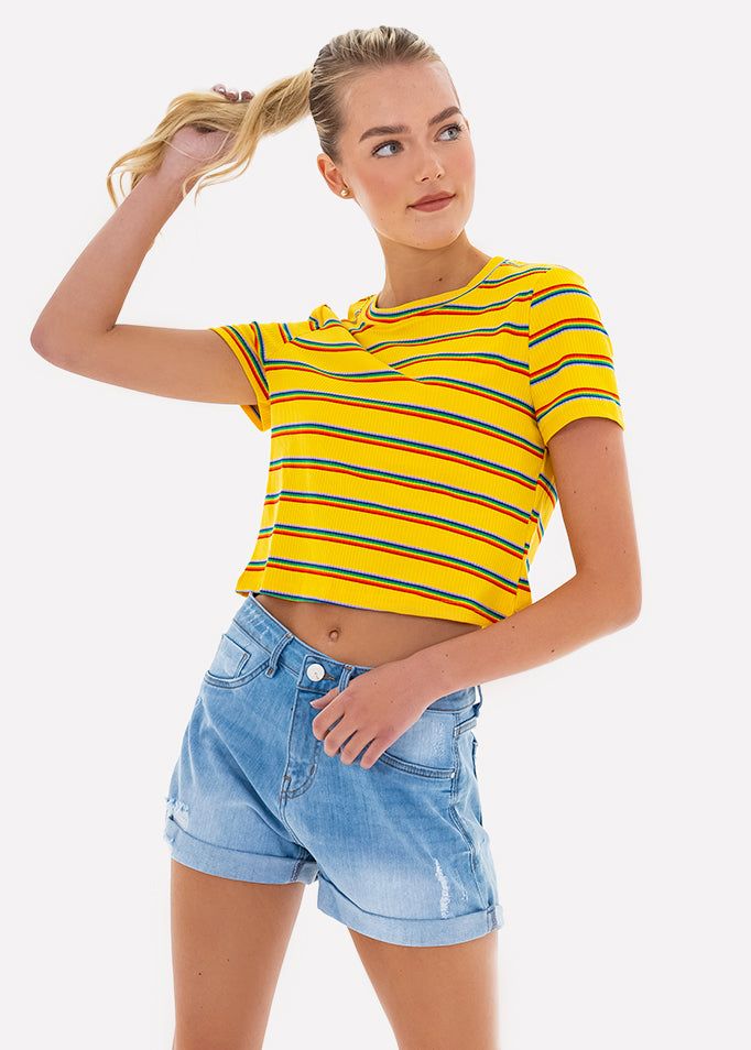 Top manga corta rayas arcoíris sold by Shasa product image thumbnail 5