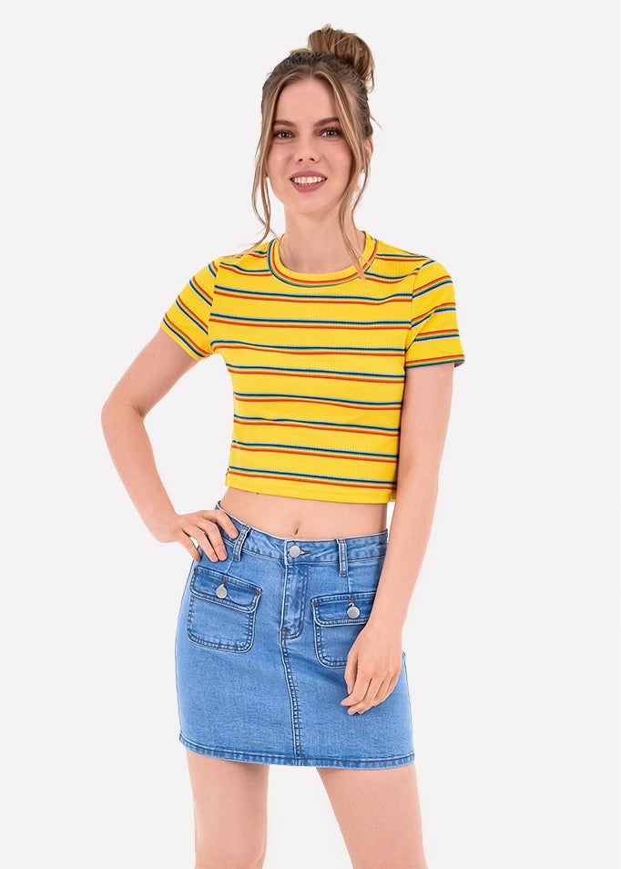 Top manga corta rayas arcoíris sold by Shasa product image thumbnail 4