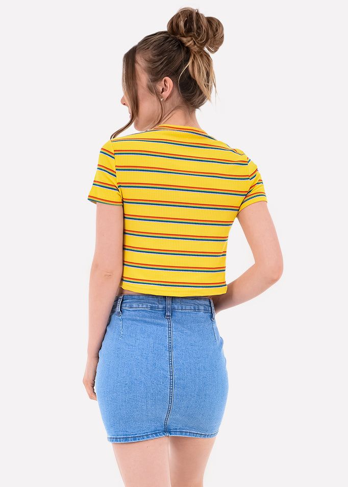 Top manga corta rayas arcoíris sold by Shasa product image thumbnail 3