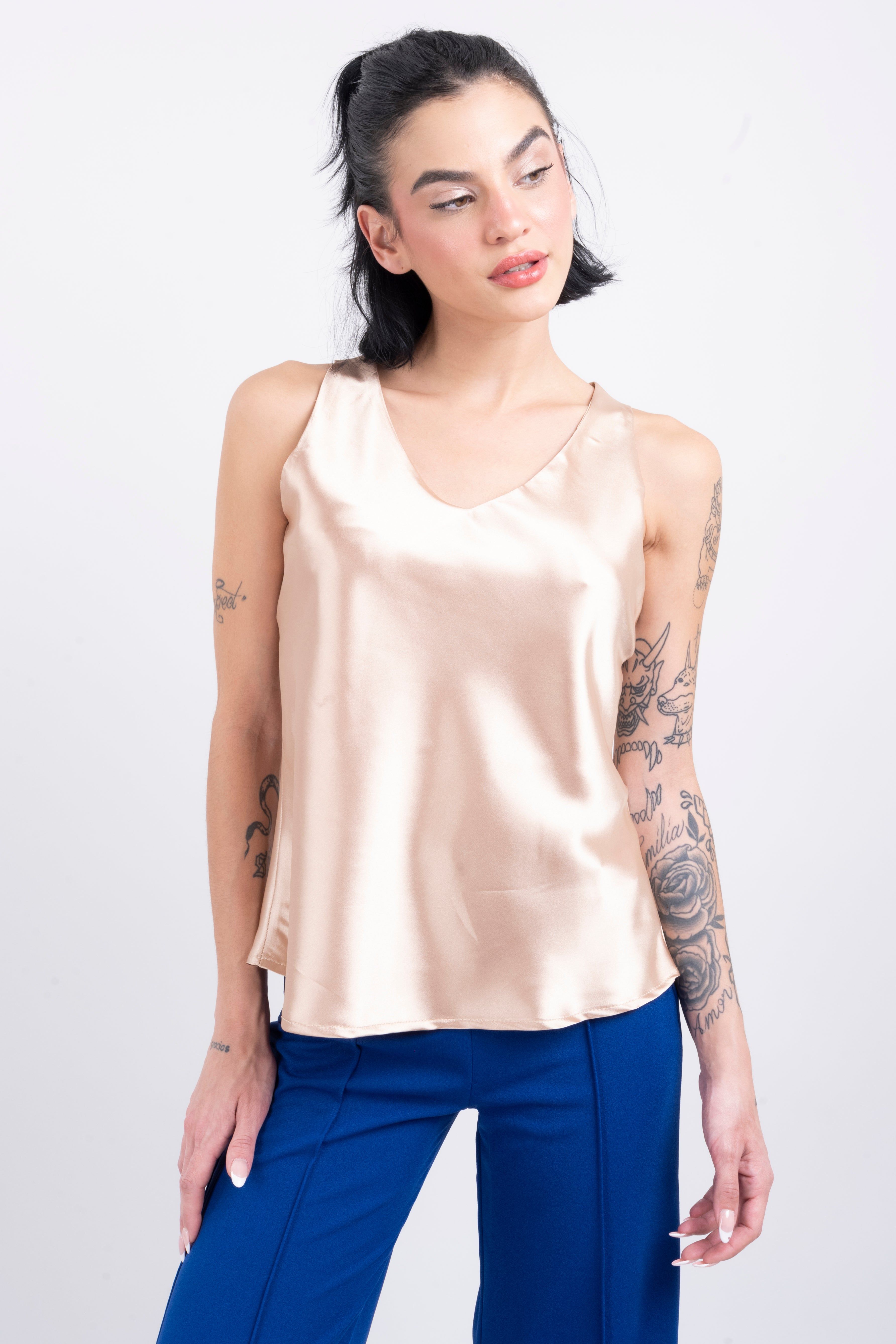 Blusa satín escote v sold by Shasa product image thumbnail 2