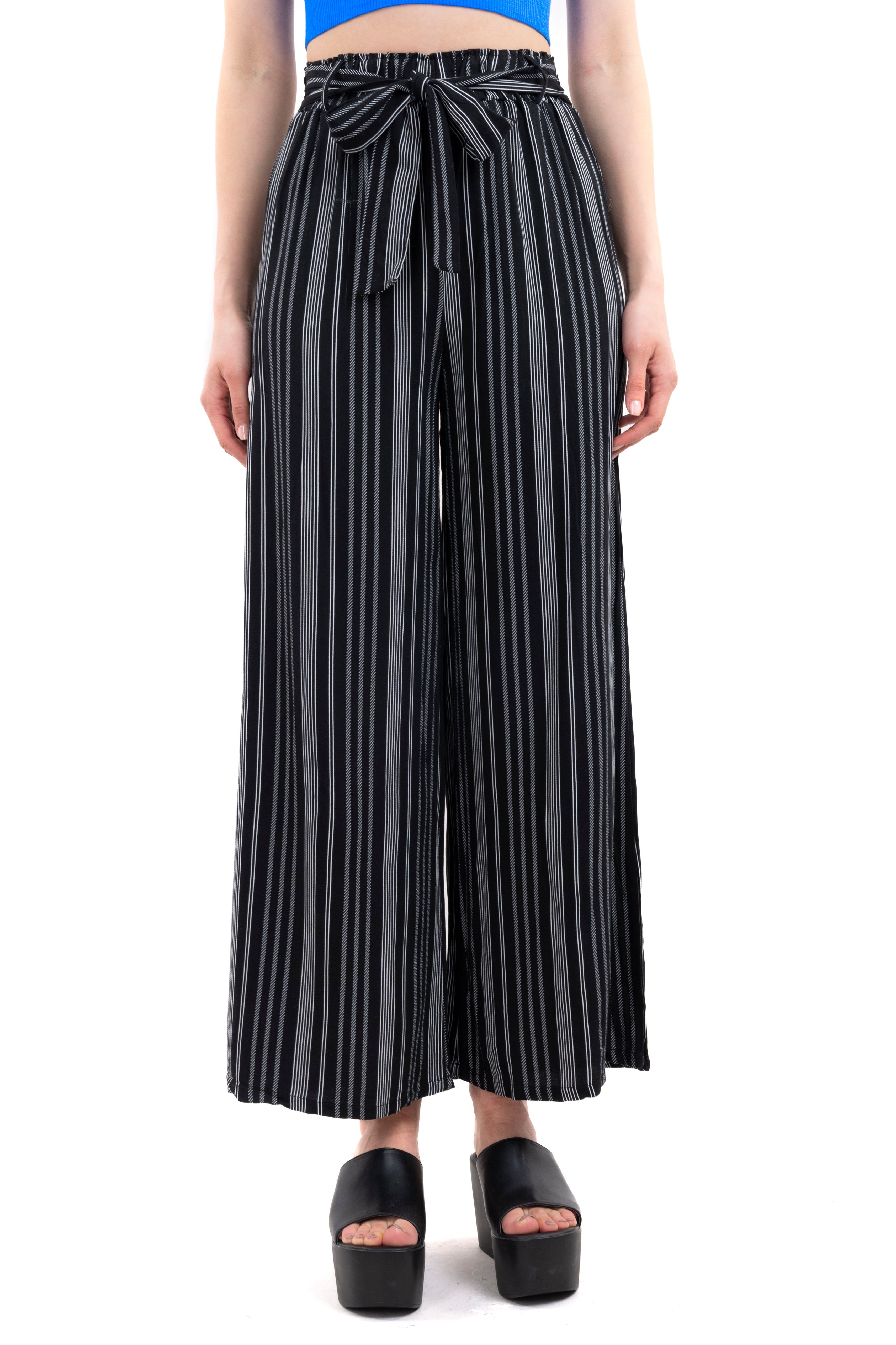 Pantalón wide leg cinturón rayas sold by Shasa