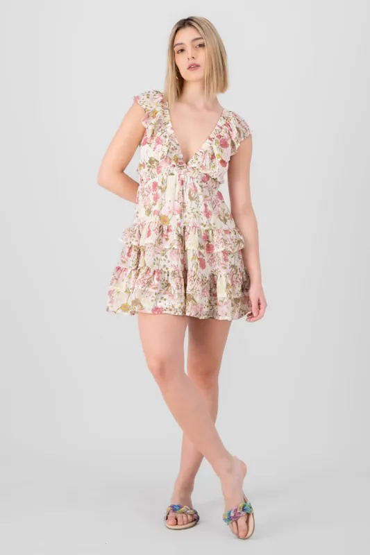 Vestido mini olanes estampado flores HYPSTERS sold by Shasa