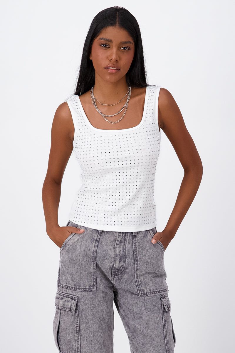 Top Sin Mangas Brillos sold by Shasa