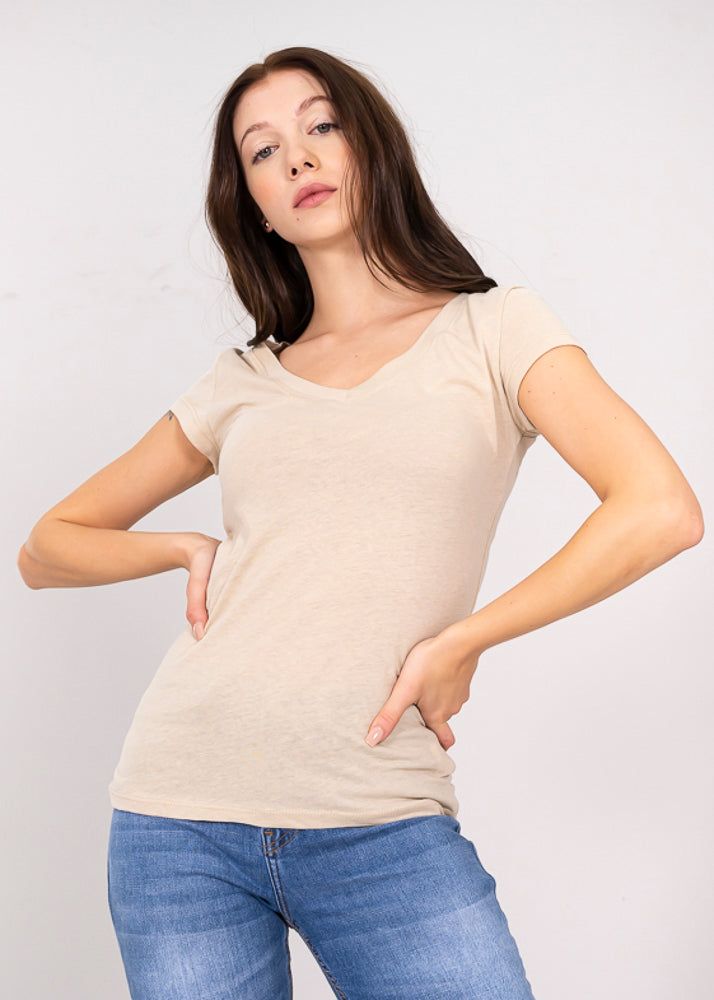 Blusa manga corta cuello v sold by Shasa