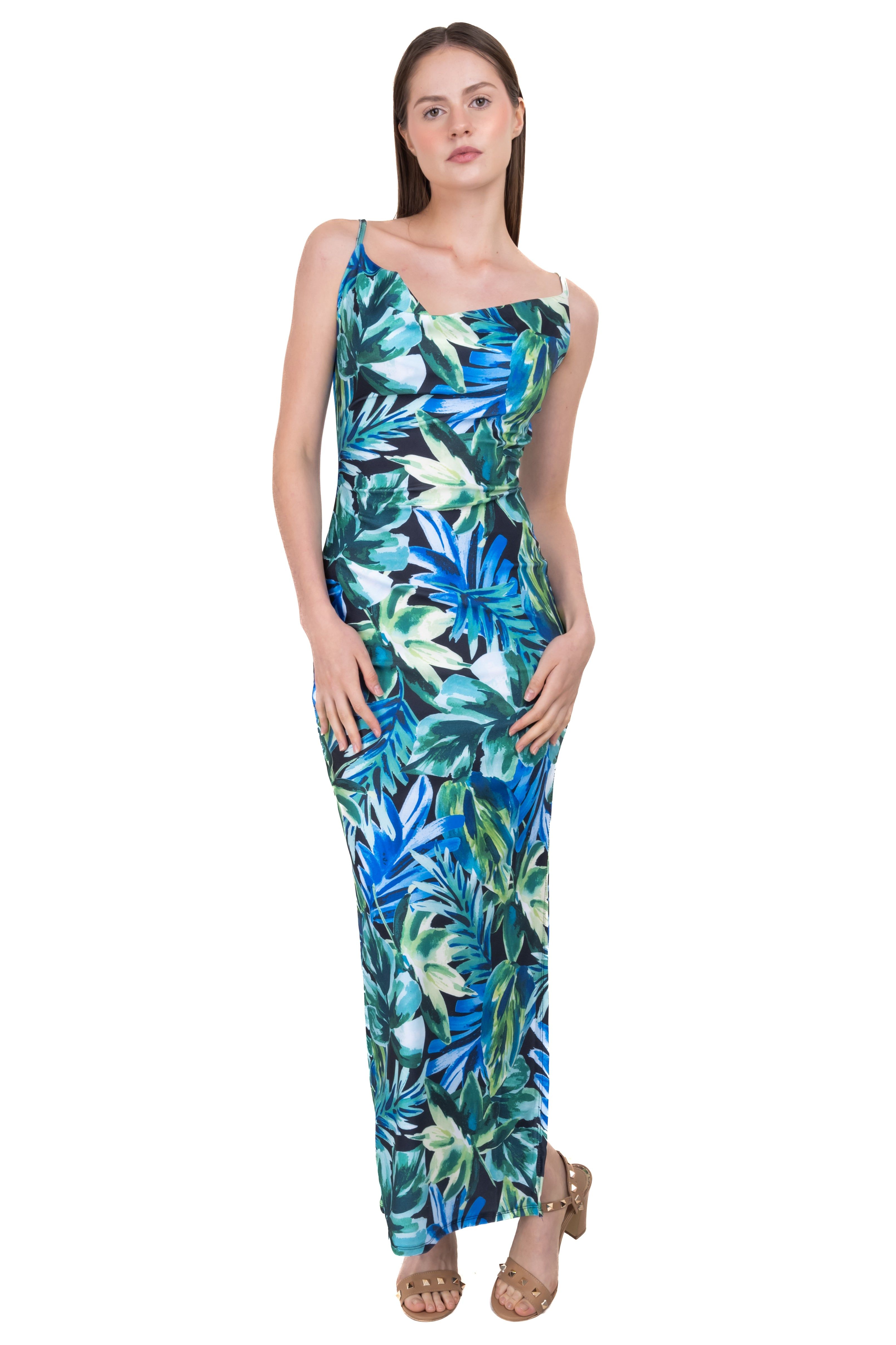 Vestido escote cascada estampado tropical sold by Shasa product image thumbnail 2