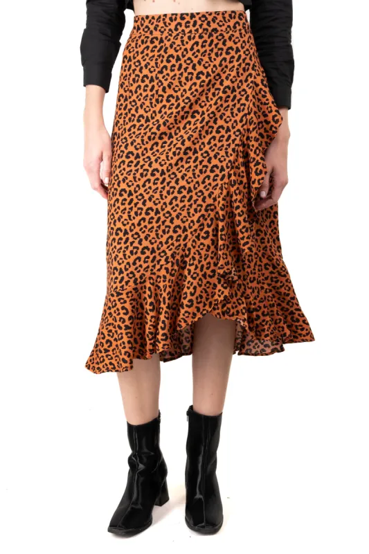 Falda midi animal print olanes sold by Shasa