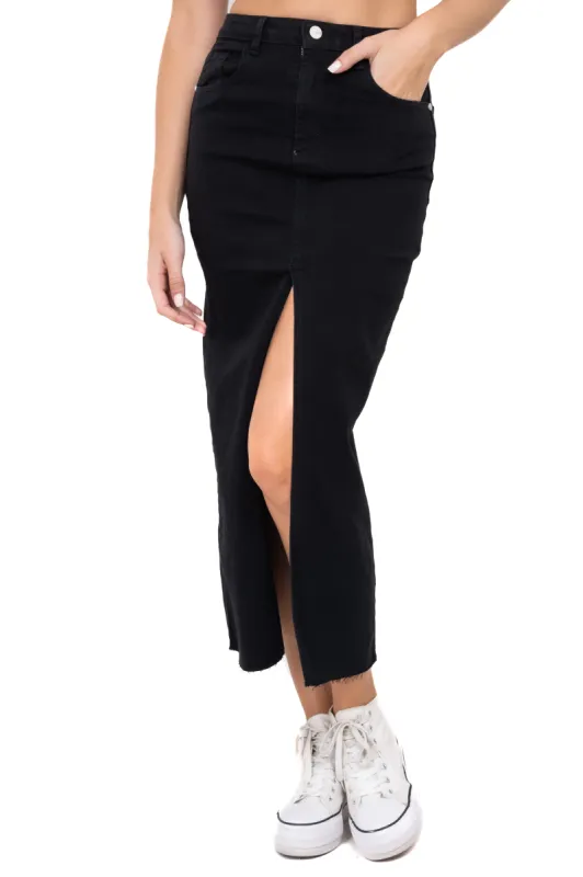 Falda maxi denim abertura sold by Shasa