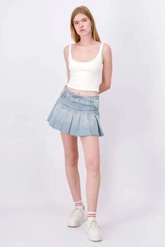 Falda Mini Denim Cinturón sold by Shasa