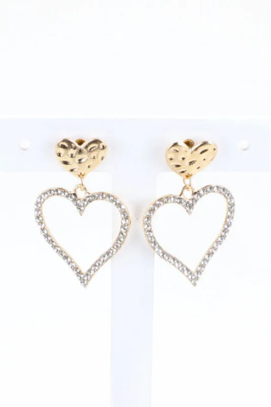 Aretes Corazones Brillos sold by Shasa