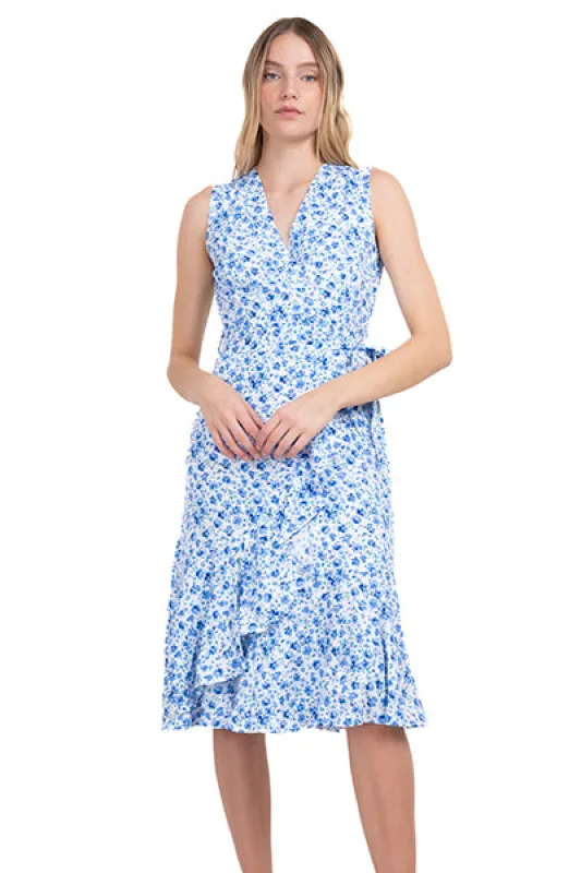 Vestido midi cruzado olanes flores sold by Shasa