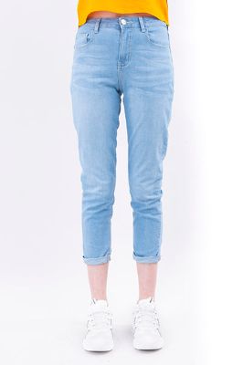 Jeans mom deslavado dobladillo sold by Shasa