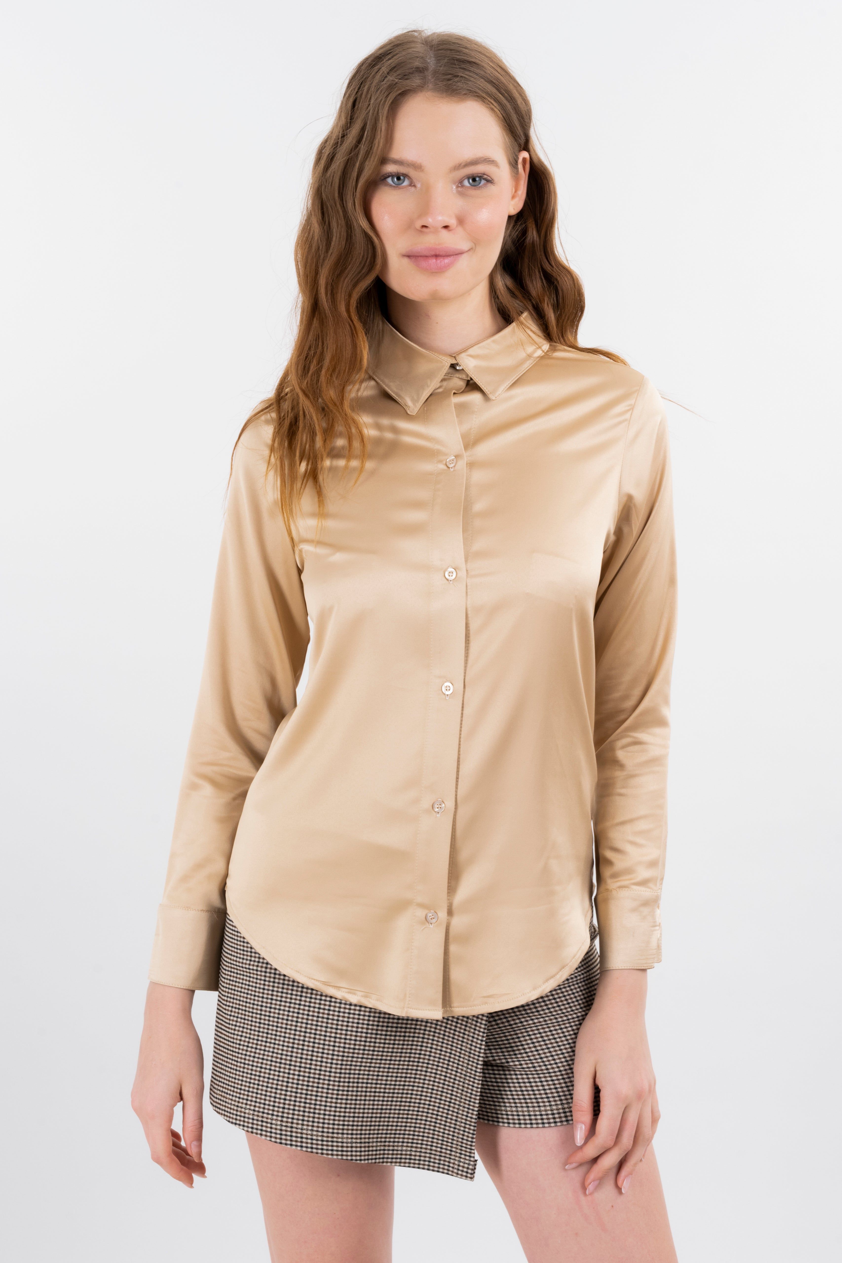 Camisa satín cuello solapa sold by Shasa product image thumbnail 2
