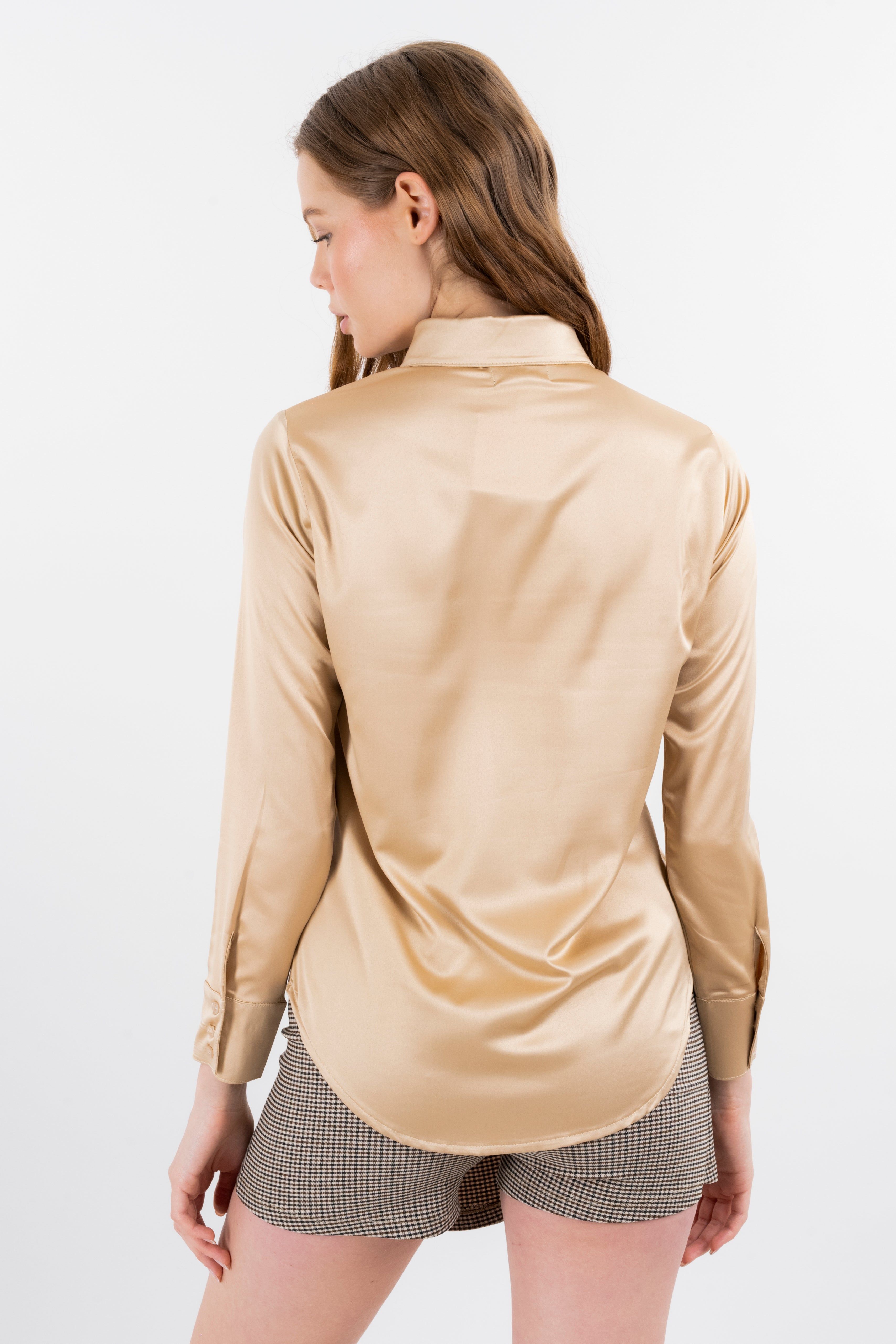 Camisa satín cuello solapa sold by Shasa product image thumbnail 4