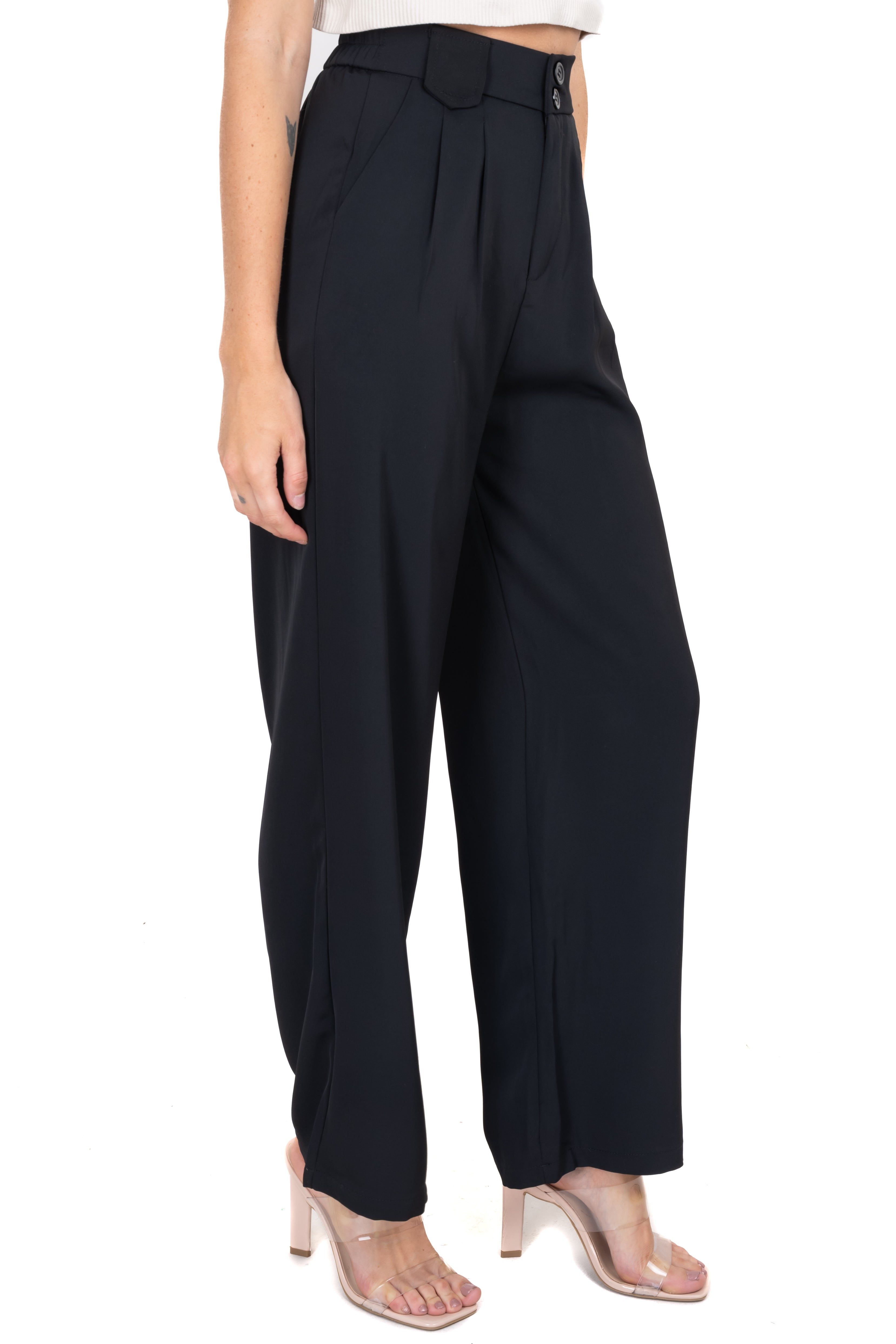 Pantalón straight cintura elástico liso sold by Shasa product image thumbnail 3