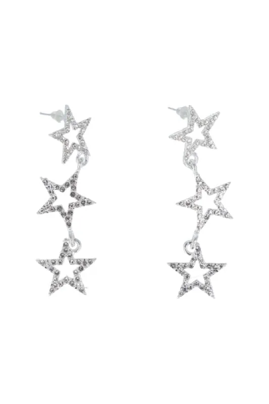 Aretes Largos Estrellas Brillos sold by Shasa