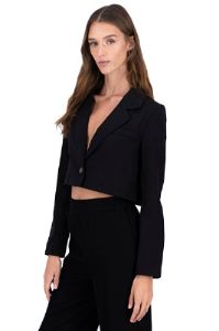 Saco crop cuello solapa liso sold by Shasa
