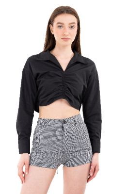 Camisa crop fruncido delantero sold by Shasa