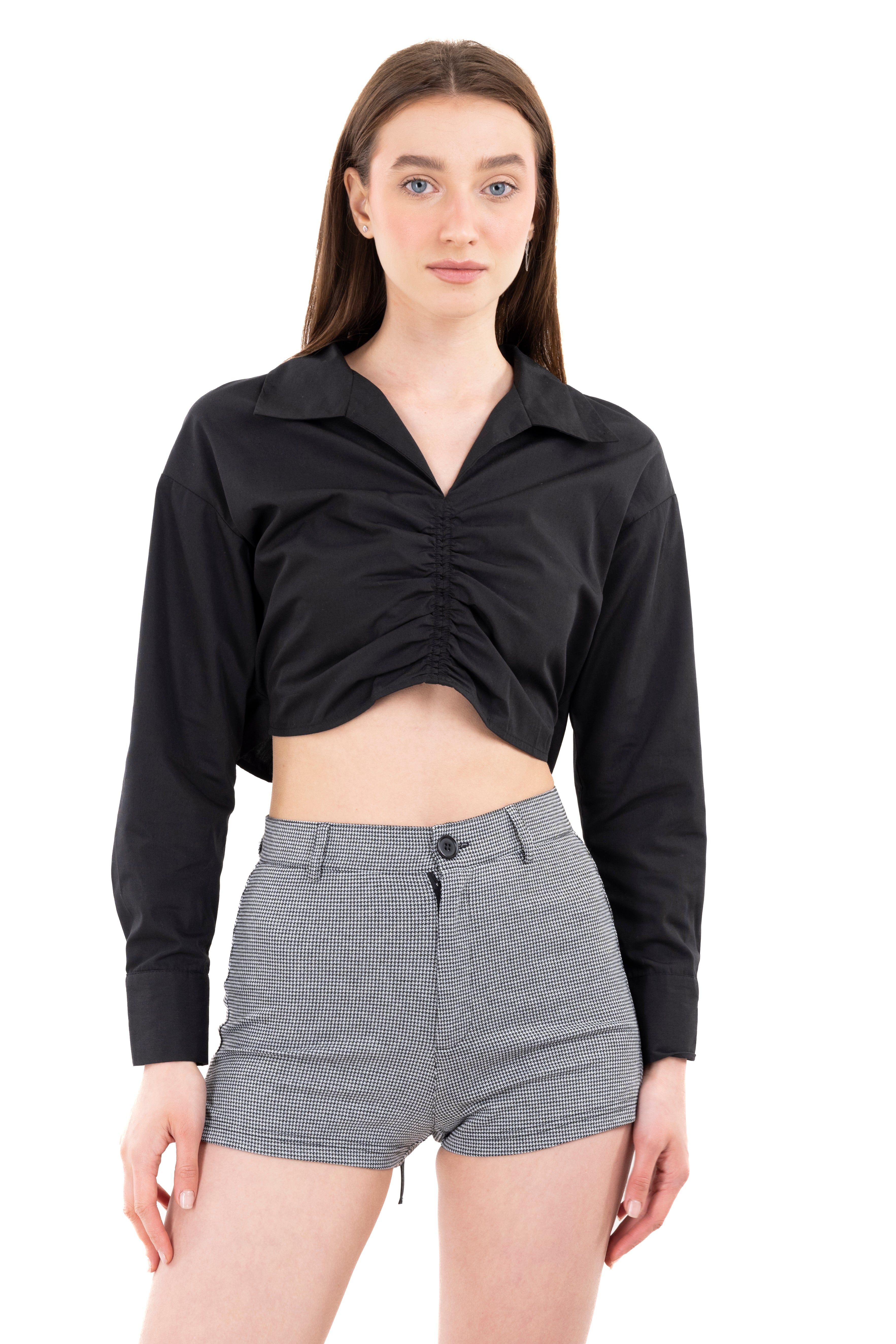 Camisa crop fruncido delantero sold by Shasa