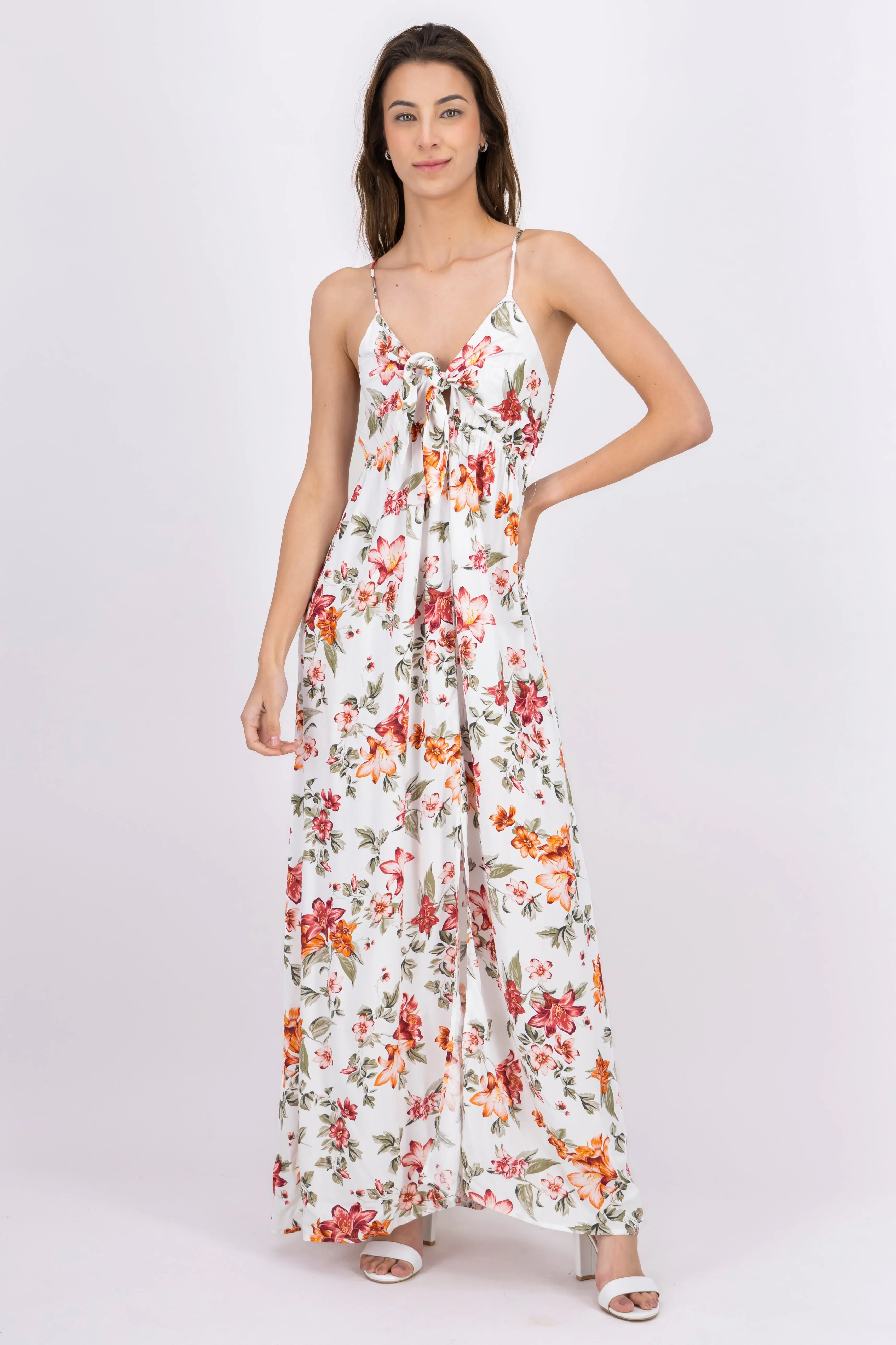 Vestido maxi floral abertura sold by Shasa