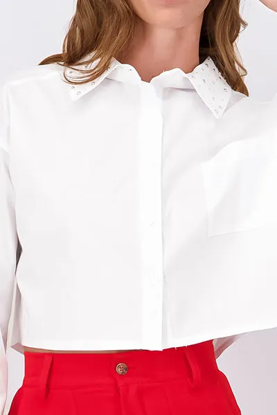 Camisa crop cuello brillos sold by Shasa product image thumbnail 5