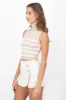 Top tejido acanalado cuello alto sin mangas sold by Shasa