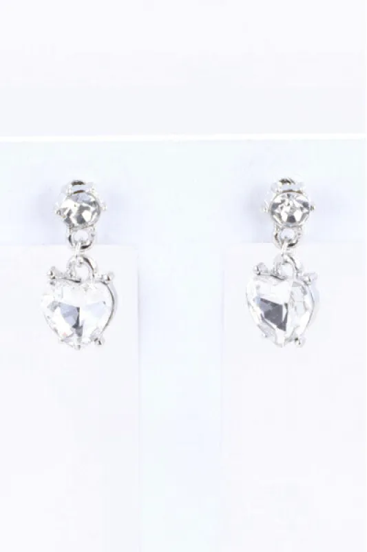 Aretes Largos Corazón Brillos sold by Shasa