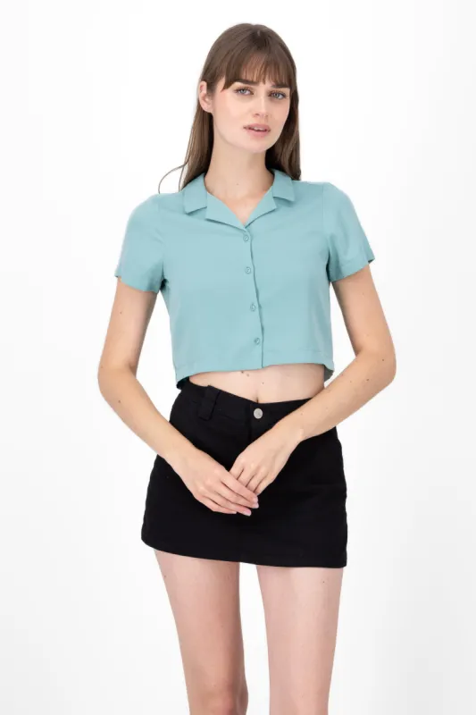 Camisa Crop Amplia Manga Corta sold by Shasa