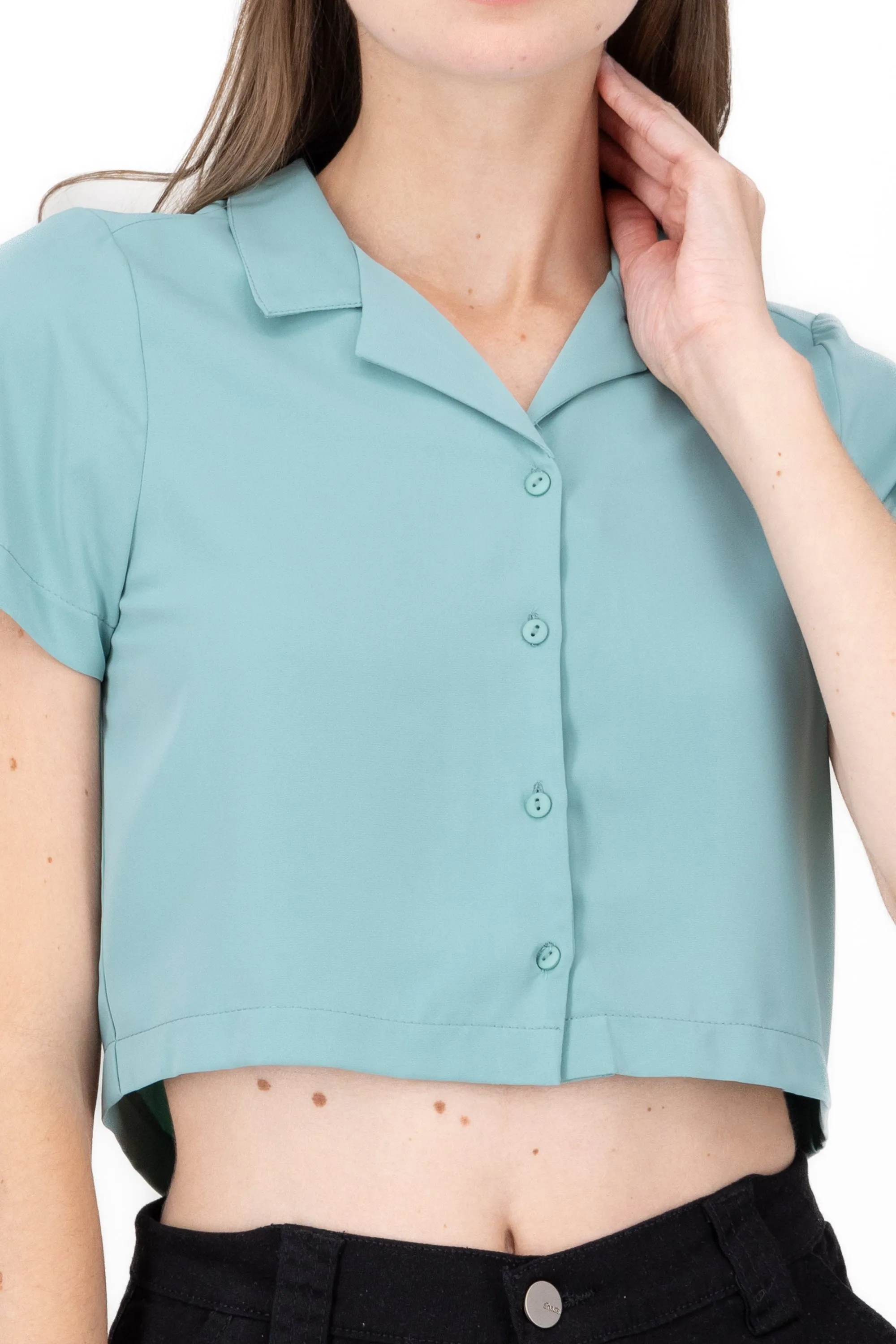 Camisa Crop Amplia Manga Corta sold by Shasa product image thumbnail 5