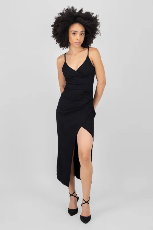 Vestido maxi textura abertura sold by Shasa