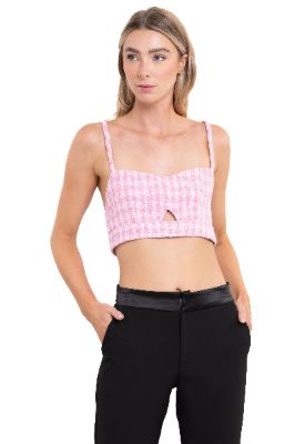 Top crop tweed tirantes sold by Shasa