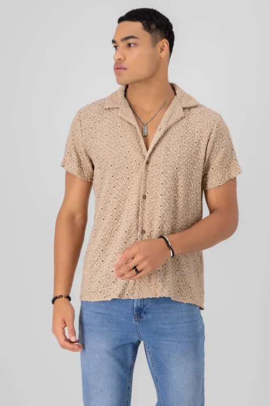 Camisa textura crochet sold by Shasa