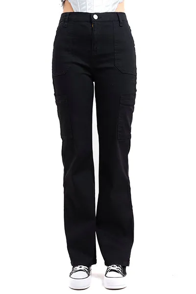 Jeans straight cargo botón metal sold by Shasa