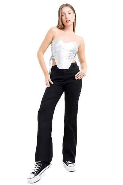 Jeans straight cargo botón metal sold by Shasa product image thumbnail 2