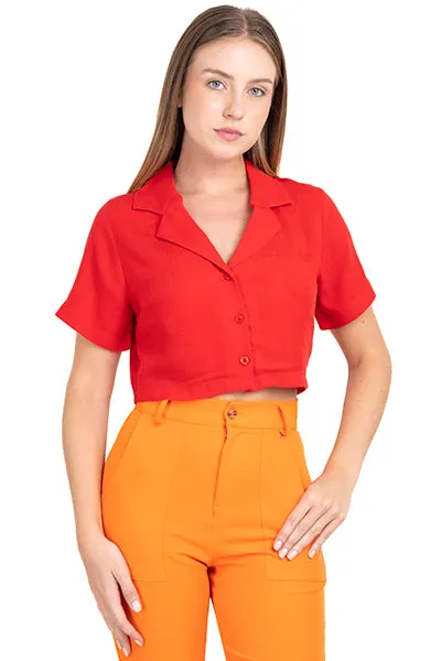 Camisa crop lisa sold by Shasa