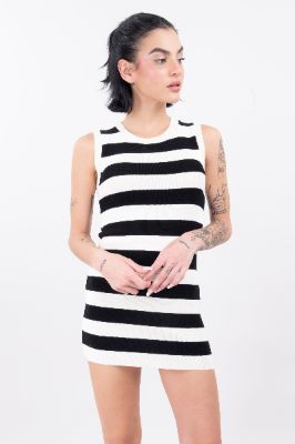 Vestido mini punto rayado sold by Shasa