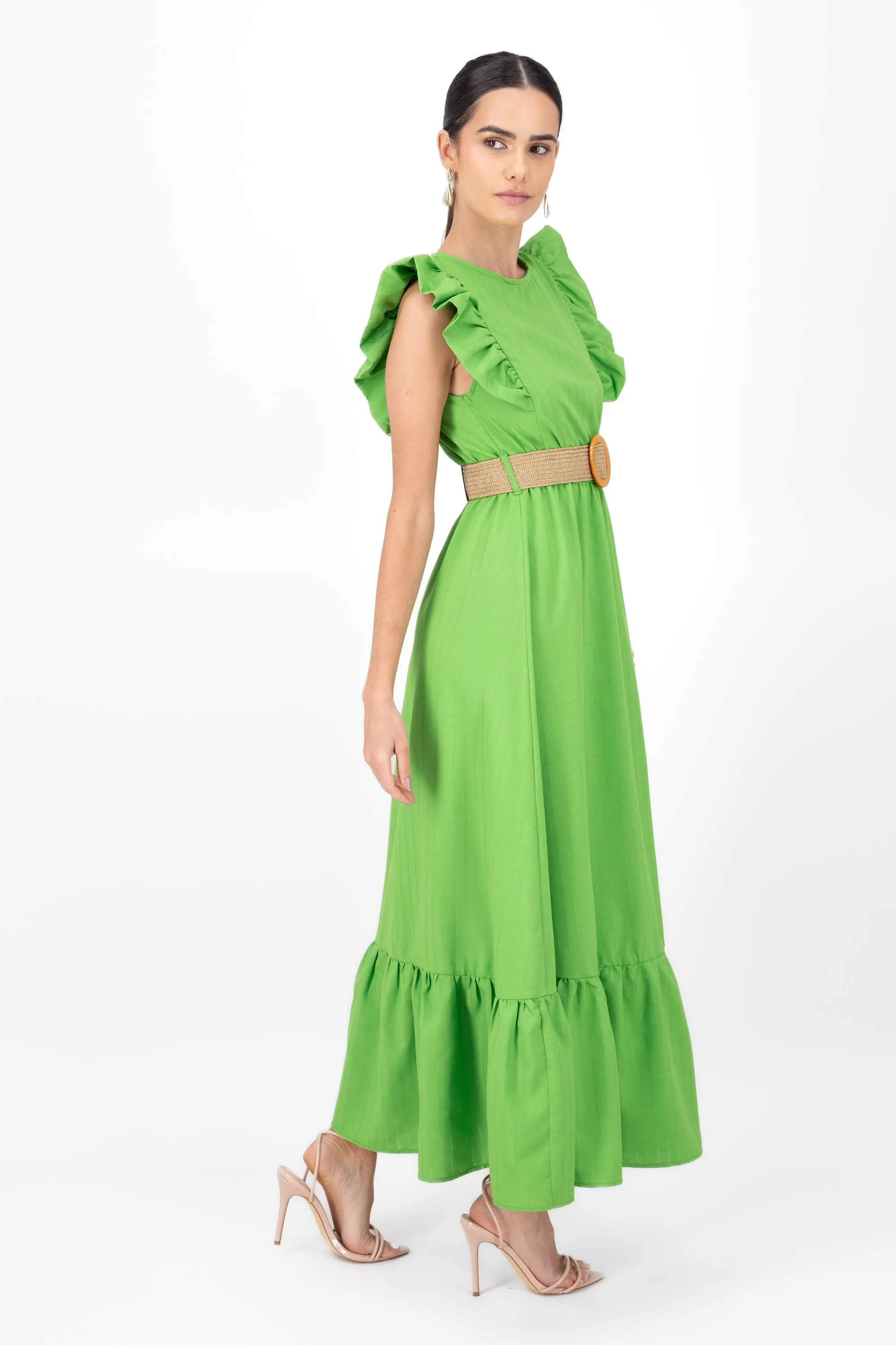 Vestido maxi lino con cinturon tejido Hypsters sold by Shasa product image thumbnail 3