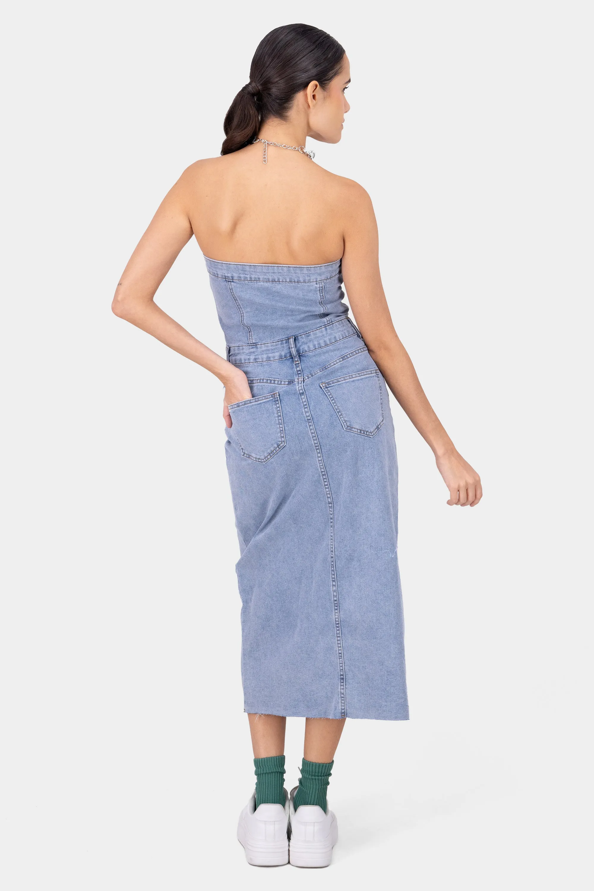Vestido Denim Strapless sold by Shasa product image thumbnail 4